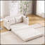 Canapé-lit convertible 3-en-1 avec futon et canapé-lit, causeuse pliable et capitonnée avec canapé-lit escamotable, causeuse à dossier rabattable avec poches latérales et porte-gobelet-1347861308