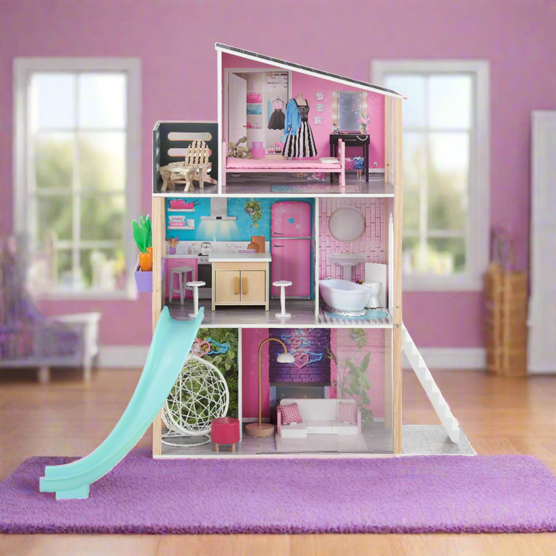 Teamson Kids Dreamland Boho Lifesize Maison de poupée en bois et accessoires