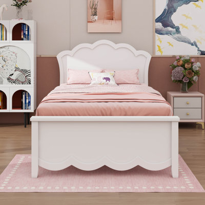 Wood Platform Bed With Headboard, No Box Spring Needed