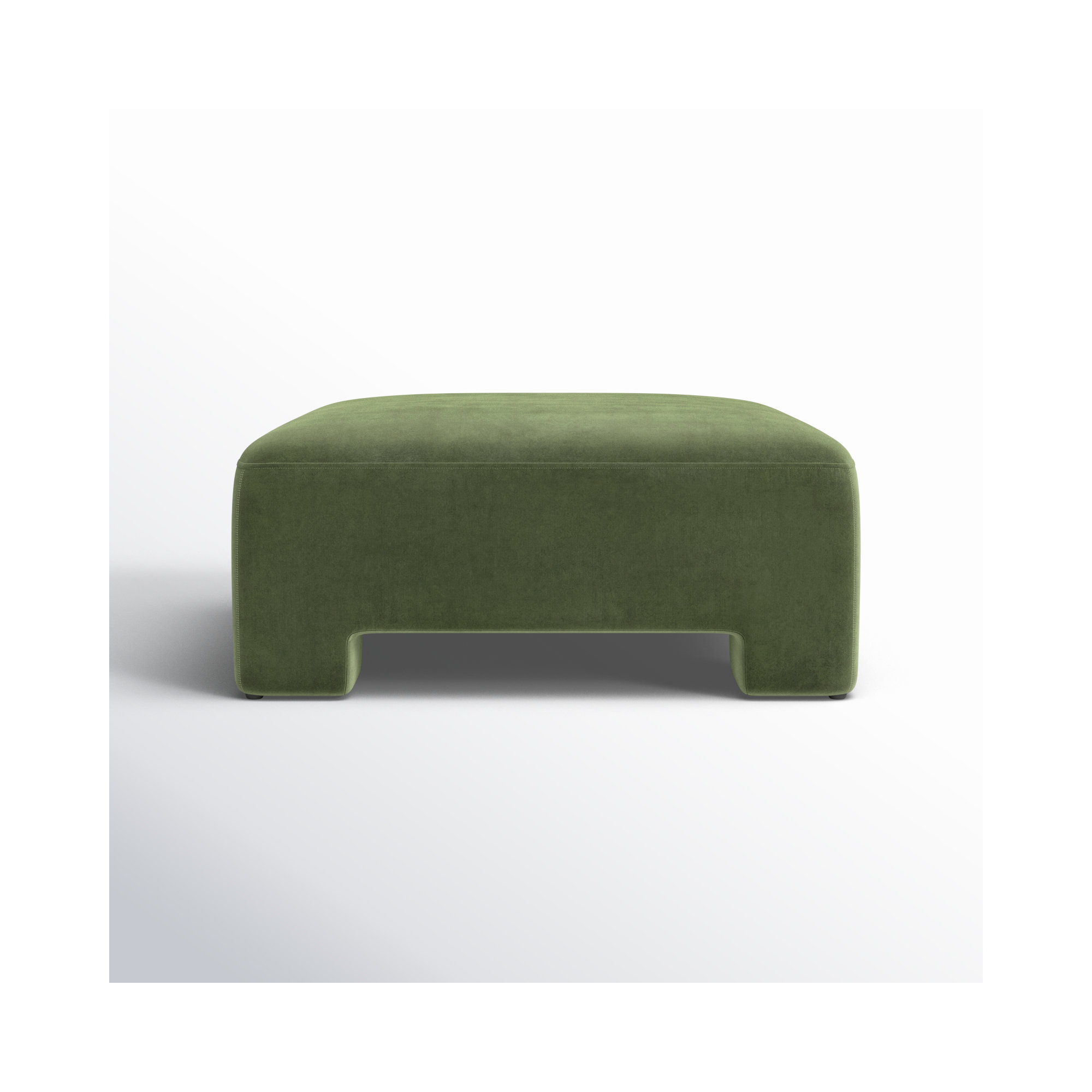 Anya Oversized Upholstered Ottoman, Falkirk Military Green Velvet