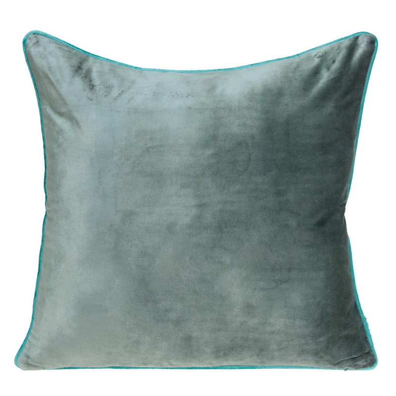 Coussin décoratif en velours réversible mauve et blanc, Bleu marine / gris