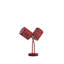 Lampe de table cylindrique rouge 17 po à 2 lumières à motif cachemire bohémien, tension d'entrée: 110 à 120 V. Cordon noir mesurant L 61 po, lampe de table