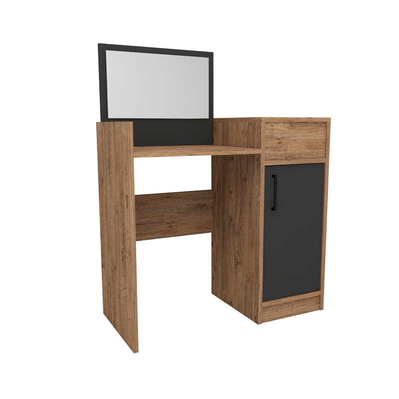 Altoria Dressing Table with Mirror, Atlantic Pine/Anthracite