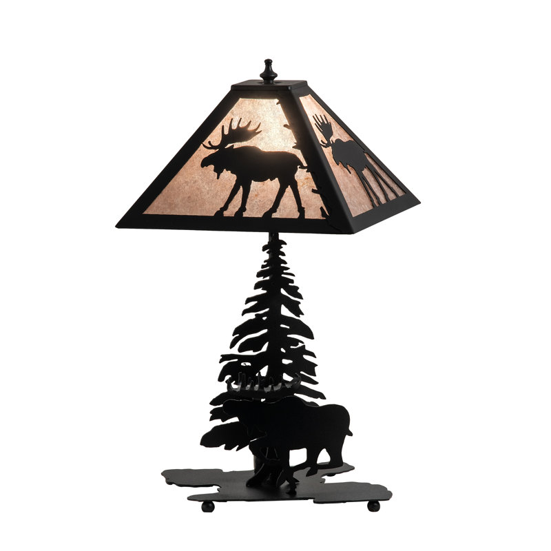 Lampe de table noire 21 po Deasia, Argent