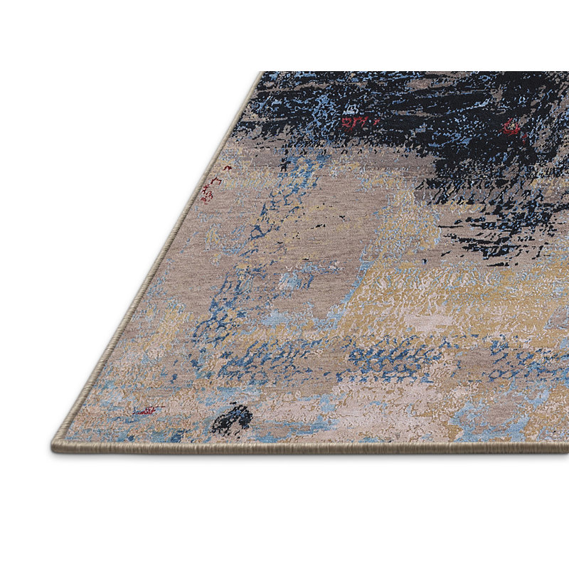Tapis oriental brun clair / noir, Rectangle 3 pi x 5 pi