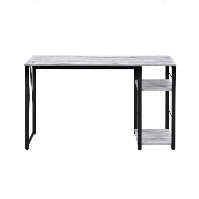 Bureau d'écriture rectangulaire avec tablette à 2 niveaux, Blanc antique