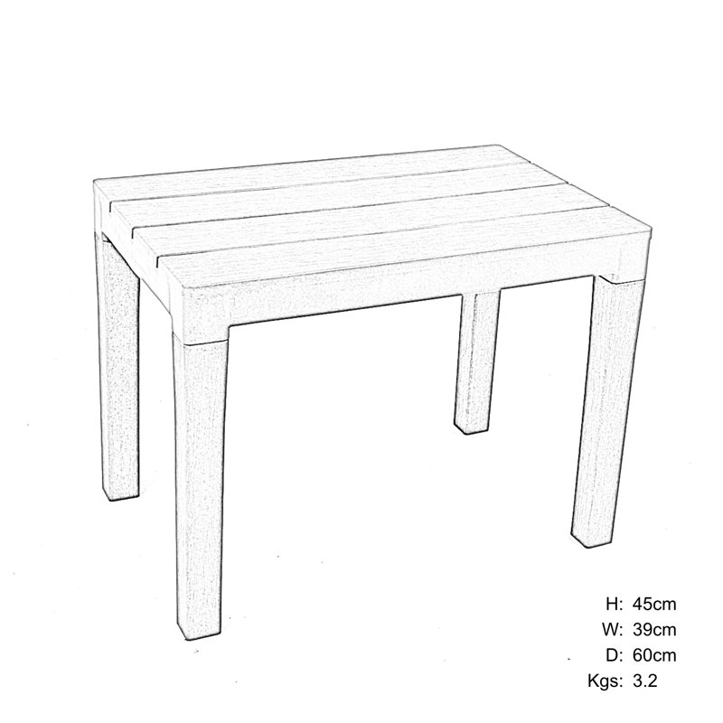 Roann Rectangular Table with 4  Bench Garden Set Coffee