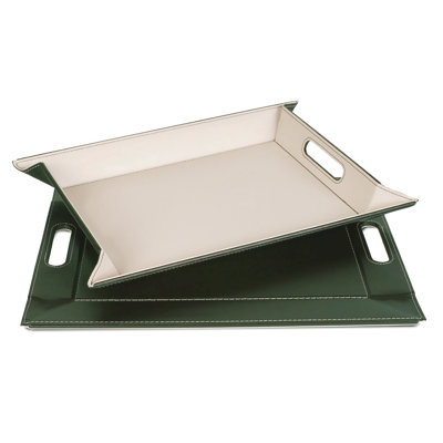 Plateau convertible et napperon réversible Freeform PLACEsMAT ™ - Vert olive et ivoire