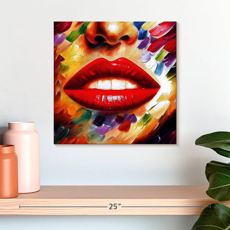 Shuttleworth Full Red Lips, 16" H x 16" W