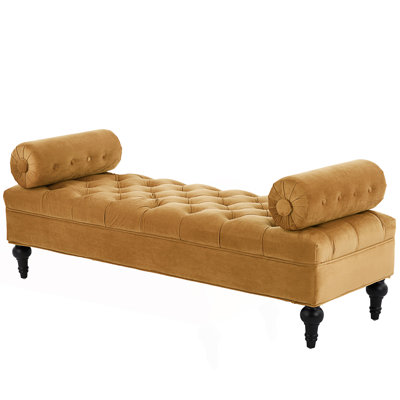 Modern Bedroom Bench, End Of Bed Upholstered Bench With 2 Detachable Pillows by Latitude Run