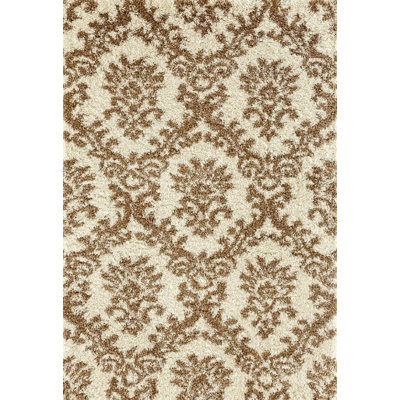 Tapis intérieur/extérieur crème/brun damassé Milne