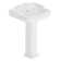 23" W x 19" D Pedestal Bathroom Sink Rectangular Vitreous China with 3 Faucet Hole and Overflow