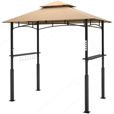 Dark Brown Outdoor Grill Gazebo  8' x 5' Gazebo Shelter