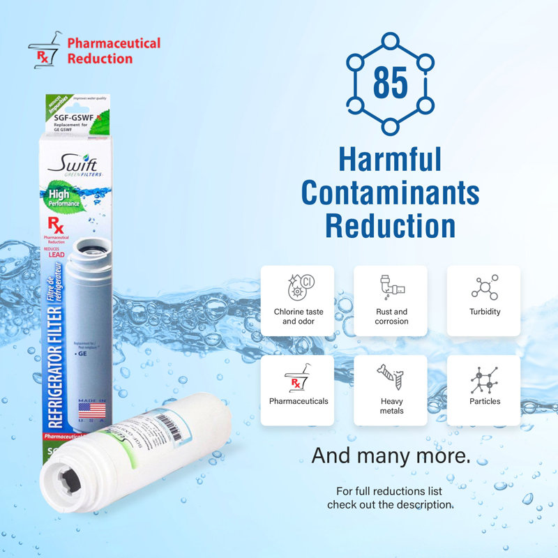 Swift Green Filters SGF-GSWF Rx Compatible Refrigerator Water Filter for GE GSWF Kenmore 46-9914, EFF-6023A, Made in USA-2 Pack