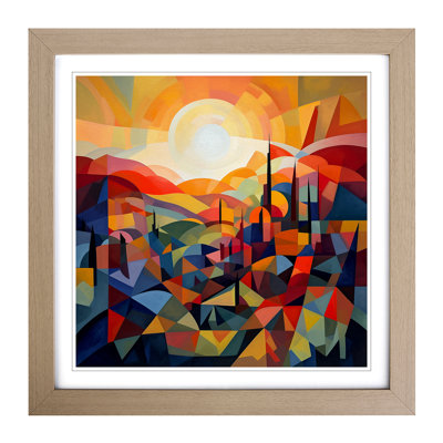 Sunrise Cubism No.3 - Framed Print