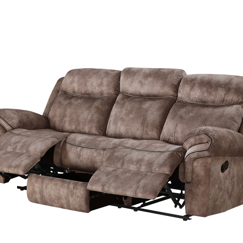 Zubaida Two Tone Velvet Recliner Sofa With USB Port, Drop Down Table, And Storage Drawer For Modern Comfort