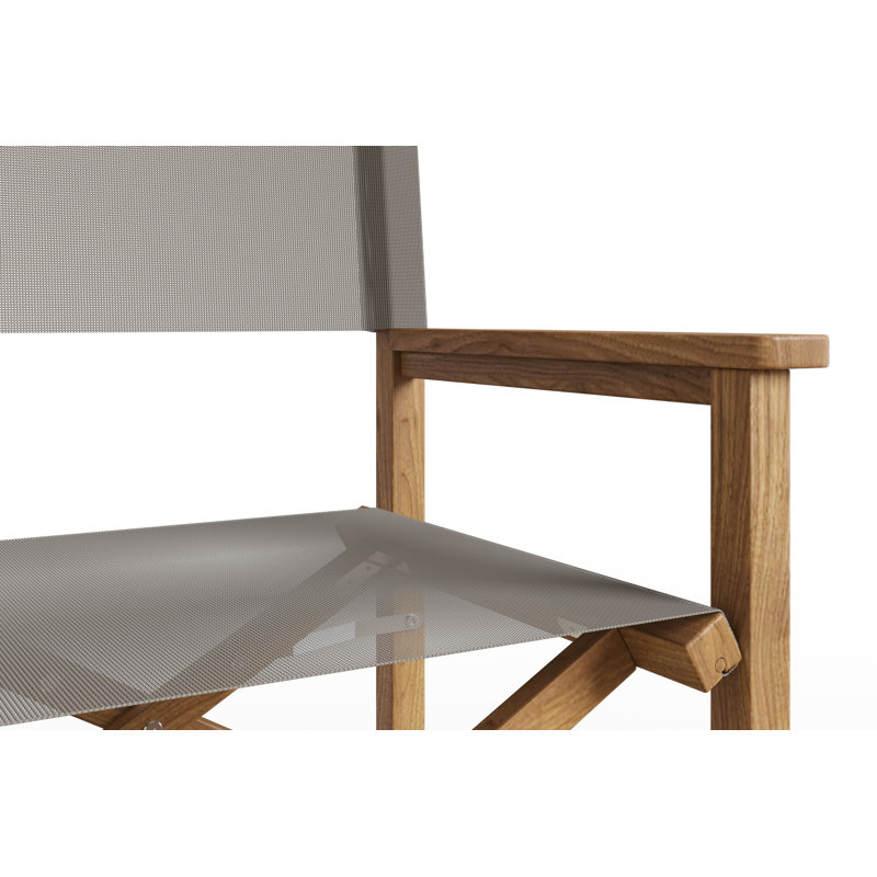 Chaise de salle à manger d'extérieur en bois Nawaal, Bois naturel / taupe
