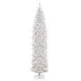 Slender White Realistic Artificial Fir Christmas Tree with Lights