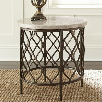 Akhilesh Marble Top End Table