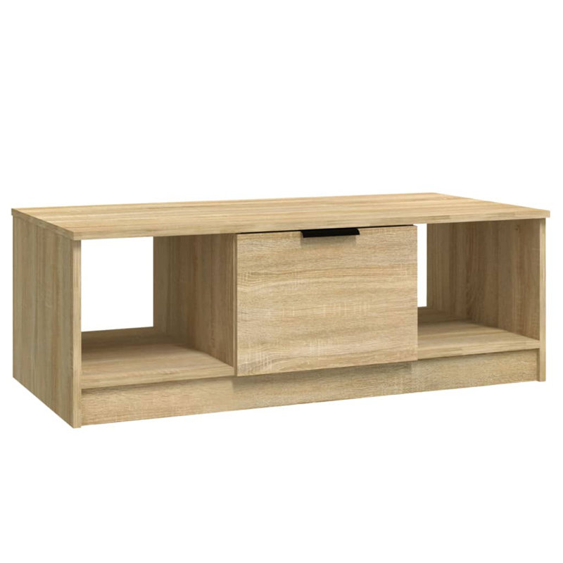 Table basse simple avec rangement Kobain, Chêne sonoma