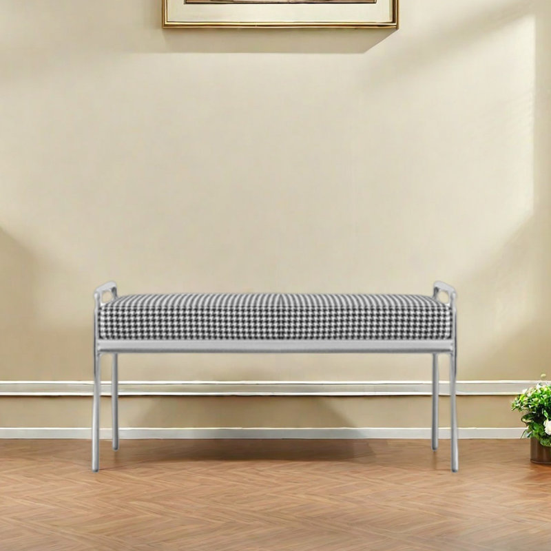 Banc de vestiaire en acier inoxydable robuste, H 15,75 po x l 47,24 po x P 15,75 po