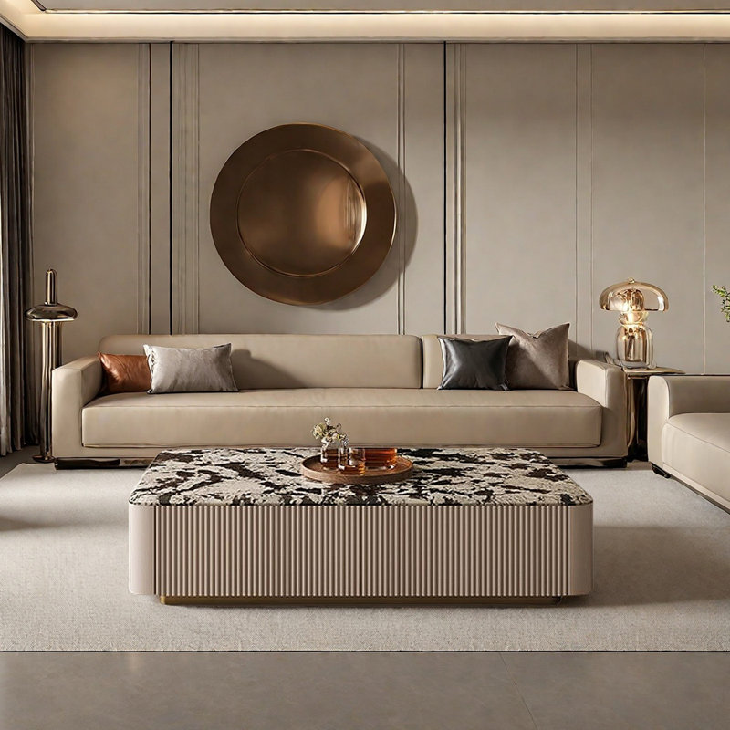 Simple and natural marble coffee table