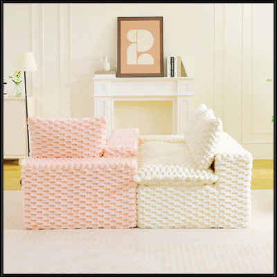 Luxury Color-Block Turtle Velvet Multifunctional Sofa
