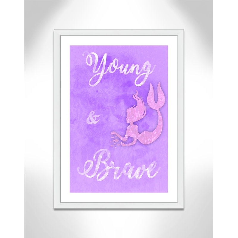 Adhésif décoratif Brave Mermaids, H 34,5 po x l 24,5 po x P 0,6 po, Encadré plat blanc