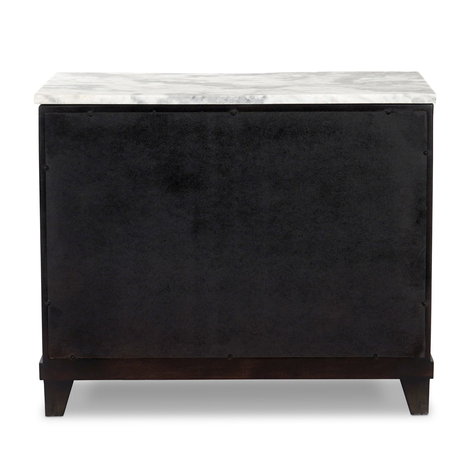 Elson Genuine Marble Nightstand, Dark Reclaimed/White Statuario Marble