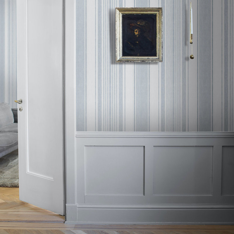 Boråstapeter Linen Stripe Wallpaper, Blue
