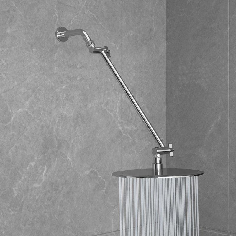 Extension de bras de douche 4 pouces à angle réglable en acier inoxydable, Chrome poli