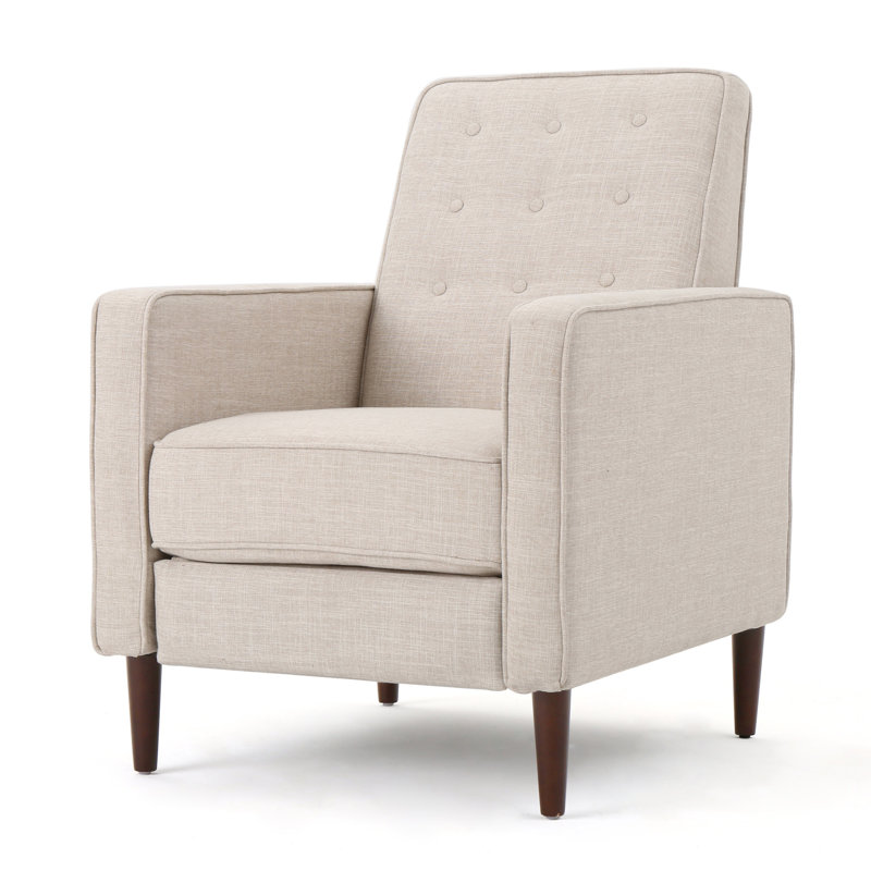 Mid-Century Modern Recliner Pushback chair, Wheat