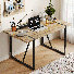 5-Piece Modern Industrial 55" Rectangular Wood Dining Table Set with Upholstered Chairs