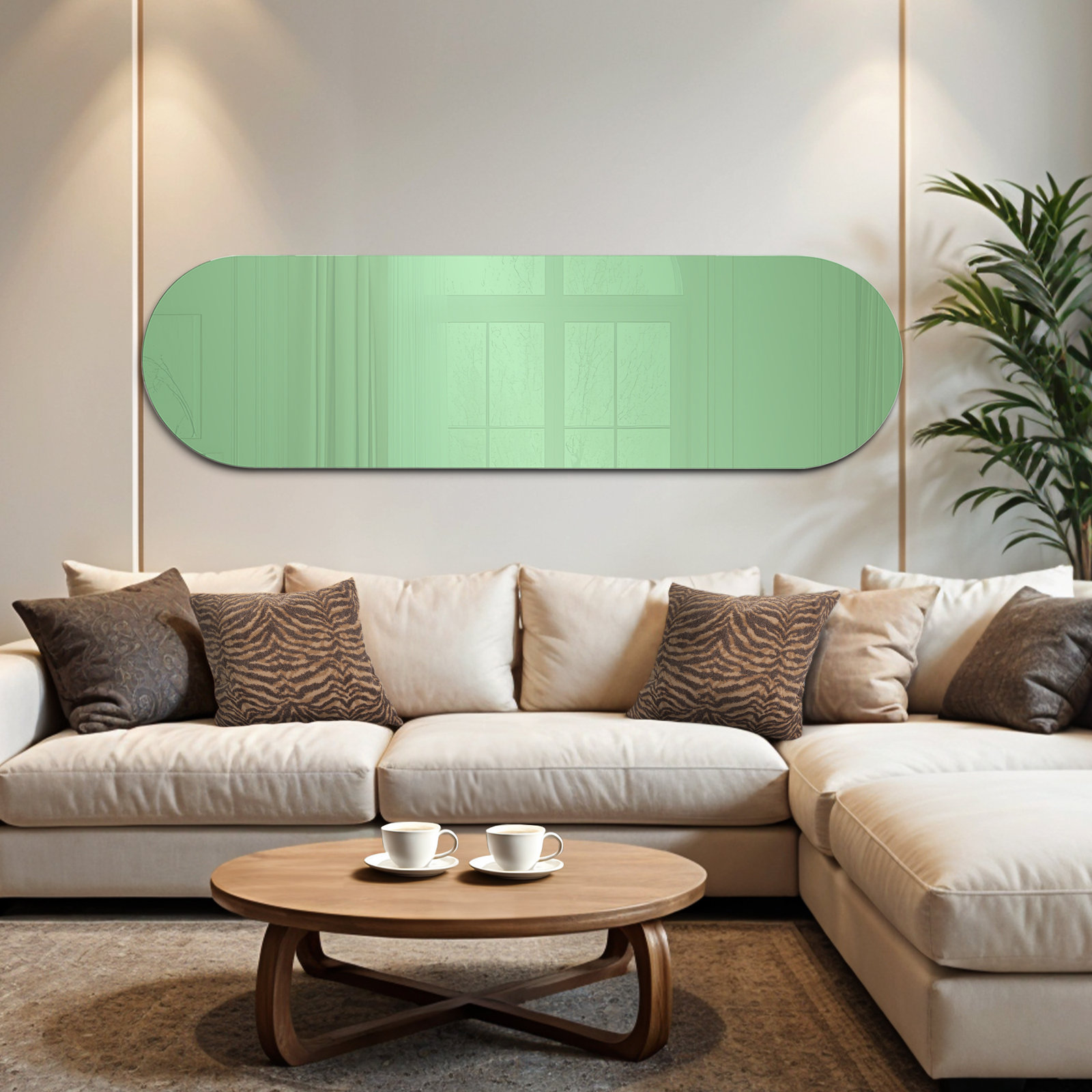 Verden Accent Mirror, Green, 72" x 20"