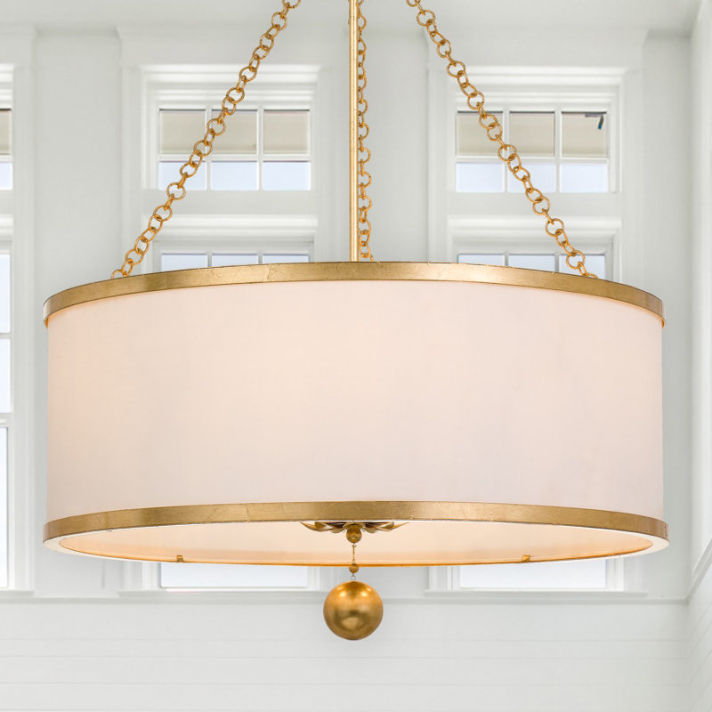 Lustre tambour Adria, Doré, H 31 po x l 24 po