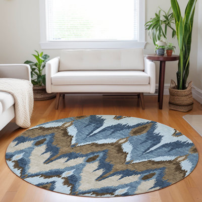 Tapis bleu Prisco lavable à la machine de qualité supérieure