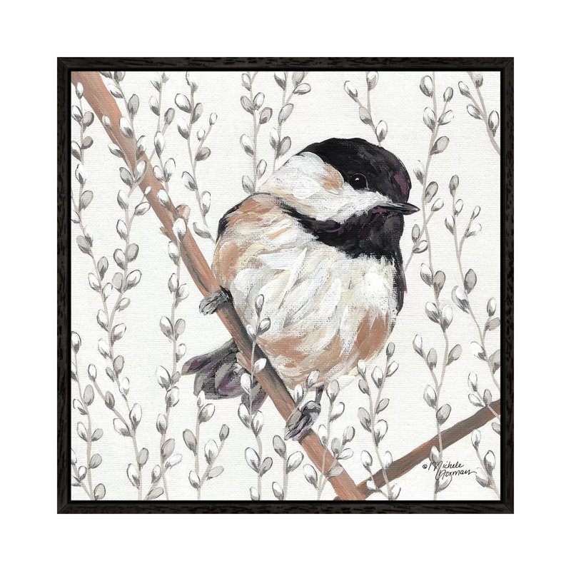 Wee Chickadee by Michele Norman - Print on Canvas, Black Framed, 45.72 cm H x 45.72 cm W