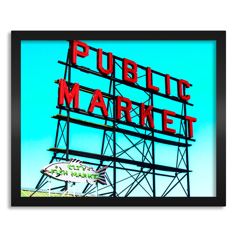 Seattle - Canvas Print, Black Framed Canvas, 16" H x 20" W x 0.75" D