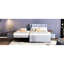 Lit plateforme tapissier gris avec lit gigogne maniable - Taille moderne en gris élégant. Bois de pin massif. Pas de sommier tapissier. Espace de détente