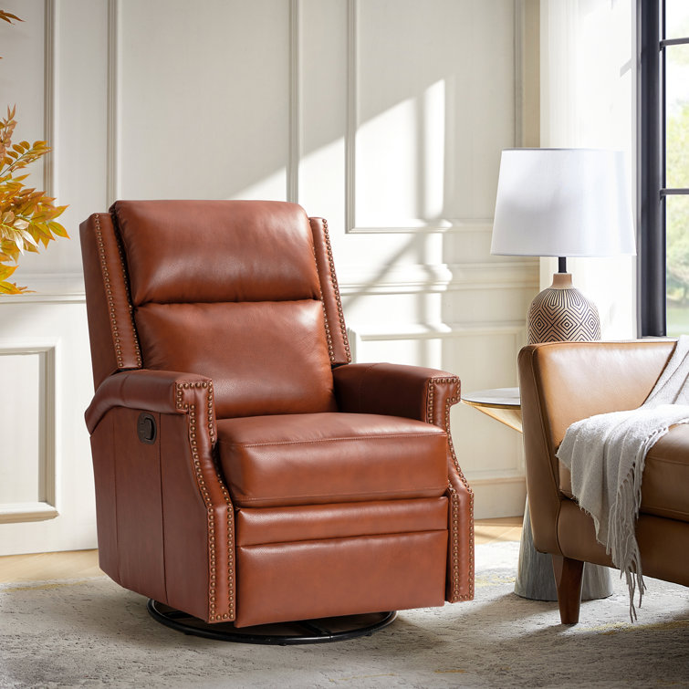 Manning 29.6'' Wide Genuine Leather Manual Recliner
