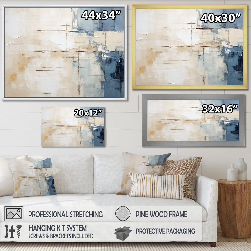 «Simplicity Winter Dream» sur toile, Cadre simple blanc, H 16 po x l 32 po x P 1 po