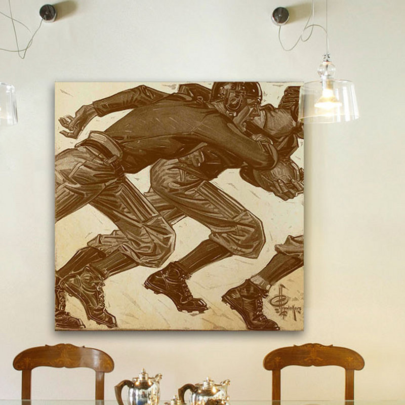 Reproduction d’art sur toile tendue, reproduction d’art sur toile tendue, versions coloriées par les joueurs de football