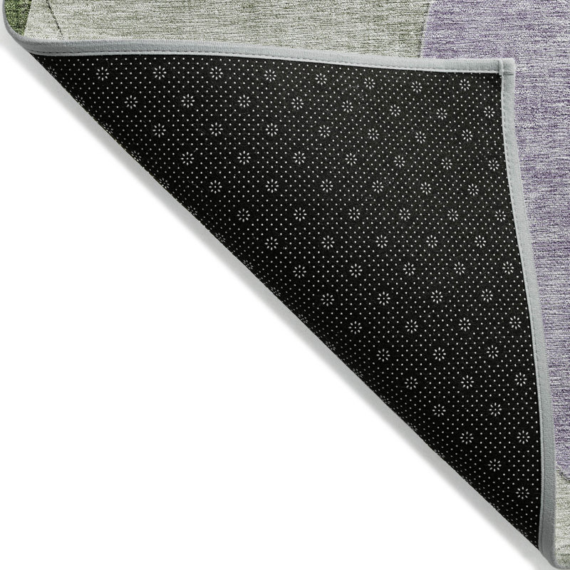 Lavender Rectangular Washable Synthetic 5' x 7' Area Rug