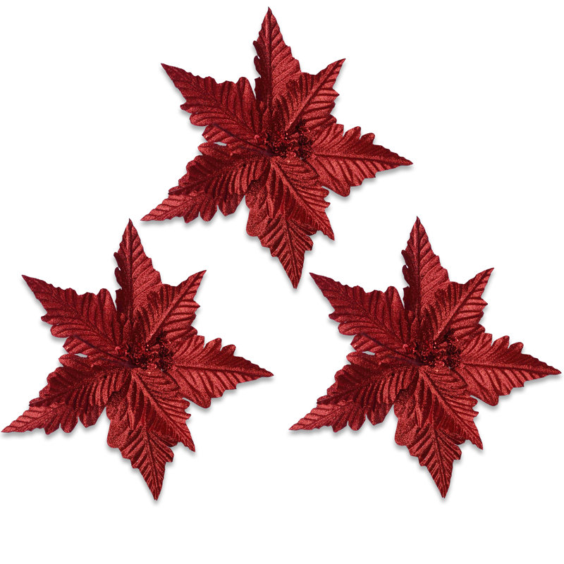 Piquet à poinsettia de 30 cm, Rouge