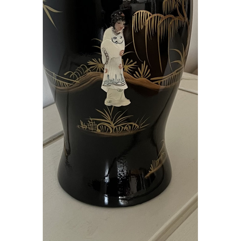 Annia Black/Gold 40.5Cm Ceramic Table Vase