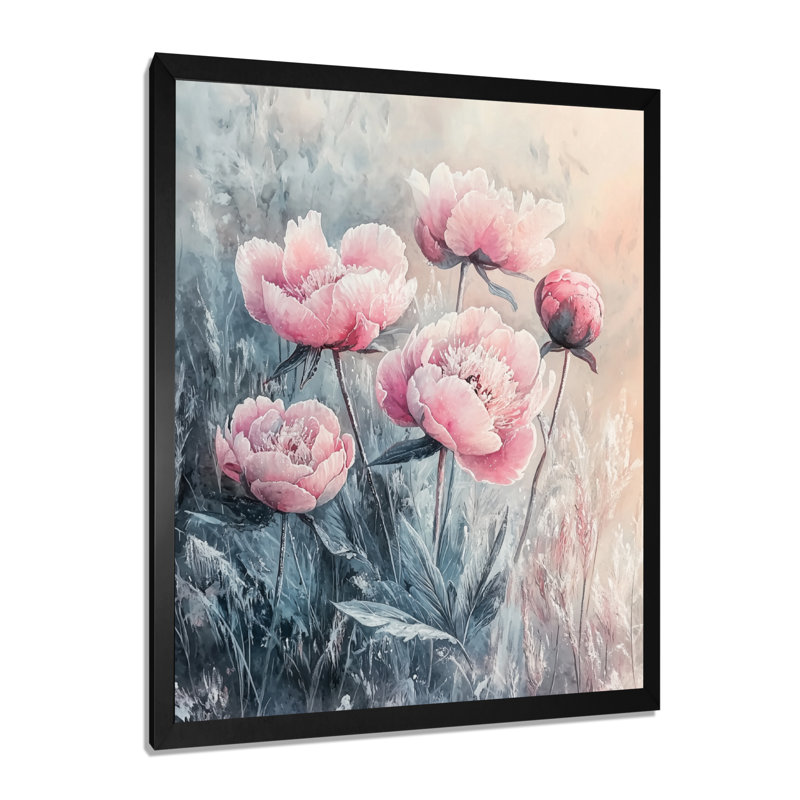 Kelleher - reproduction d'art sur toile florale, H 40 po x l 30 po, Noir, noir, noir, noir