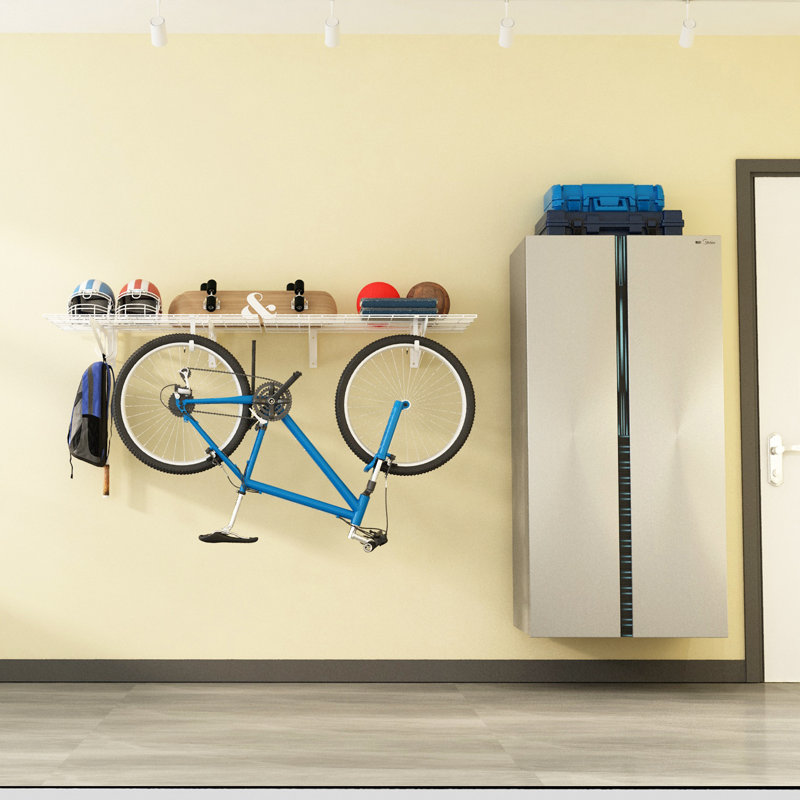 Tablettes de rangement murales pour garage, Blanc, H 12,2 po x l 48 po x P 24 po