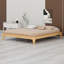 Base de lit plateforme en bois avec support en lattes de bois-136381562