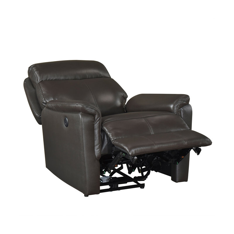 38.5" Modern Luxury Leather Recliner Chair With USB Port For Home Living Room,Brown, Brown