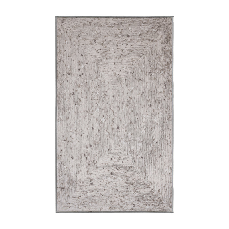 Tapis gris lavable à la machine, Rectangle 3' x 5'